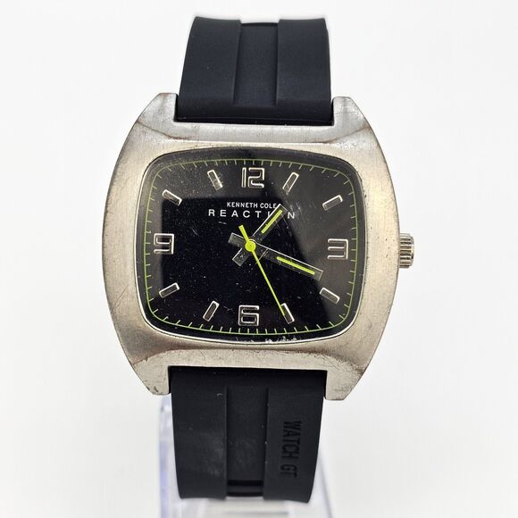 Kenneth Cole Reaction Men's Watch 42mm Black Dial New Plastic Bands New Battery - Picture 1 of 13